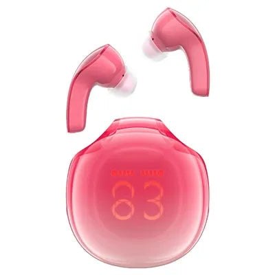 ACEFAST T9 Crystal Color Air 30H Bluetooth Earbuds Pomelo Red
