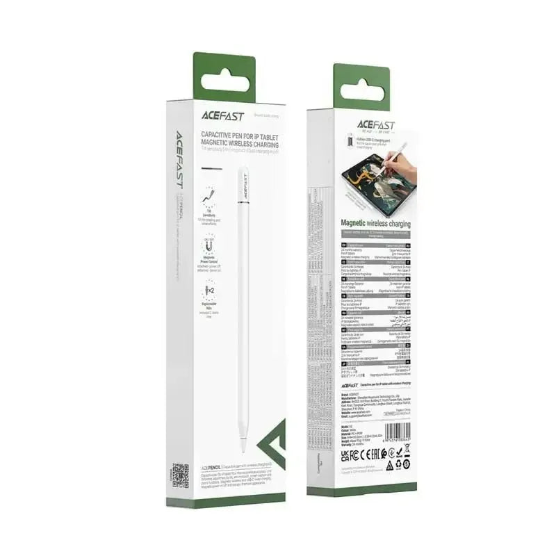 ACEFAST V3 Capacitive Pen For iPad With Wireless Charging White