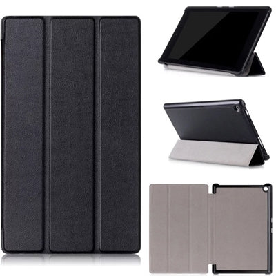 For Amazon Kindle 6" 2022 Tri Fold Magnet Stand Wallet Case - Black