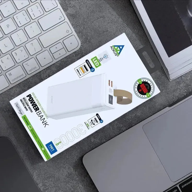 Aokus FS01 Fast Charging 65W Built In Table Lamp 30000mAh Powe Bank White