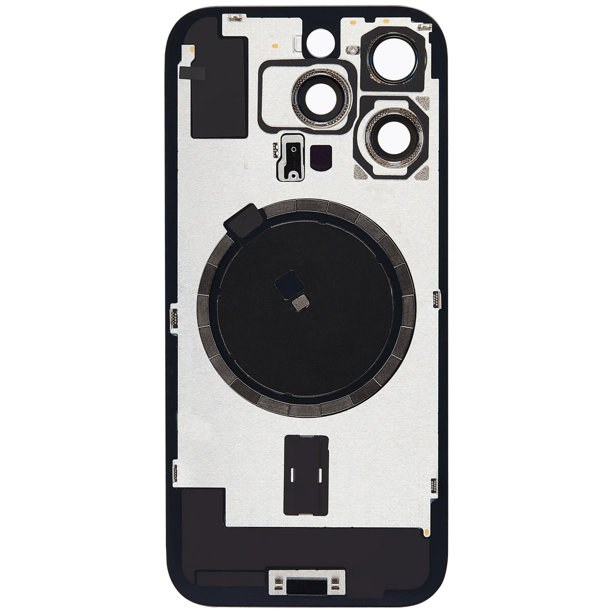 Back Glass W/ Mag Safe Magnet For I Phone 16 Pro (No Logo) (Aftermarket) (Black Titanium)