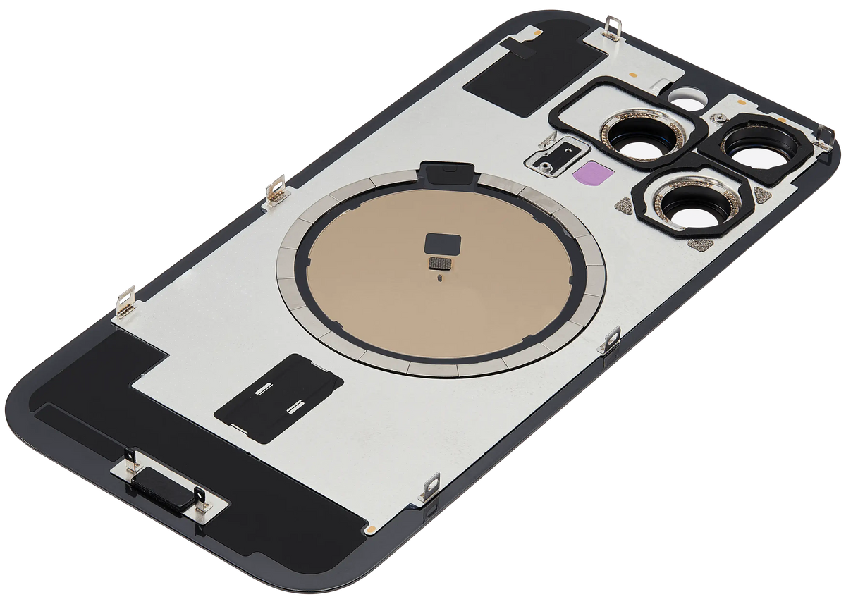 Back Glass W/ Mag Safe Magnet For I Phone 16 Pro (No Logo) (Aftermarket) (Black Titanium)