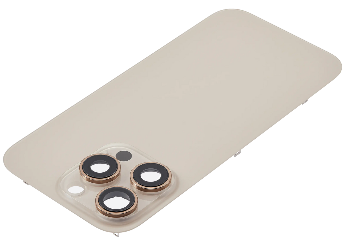 Back Glass W/ Mag Safe Magnet For I Phone 16 Pro (No Logo) (Aftermarket) (Desert Titanium)
