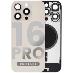 Back Glass W/ Mag Safe Magnet For I Phone 16 Pro (No Logo) (Aftermarket) (Desert Titanium)