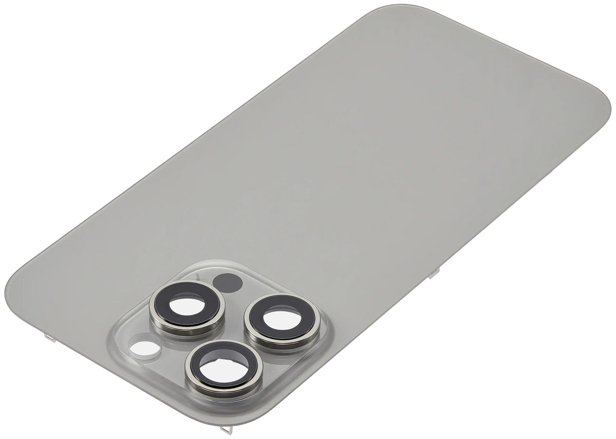 Back Glass W/ Mag Safe Magnet For I Phone 16 Pro (No Logo) (Aftermarket) (Natural Titanium)