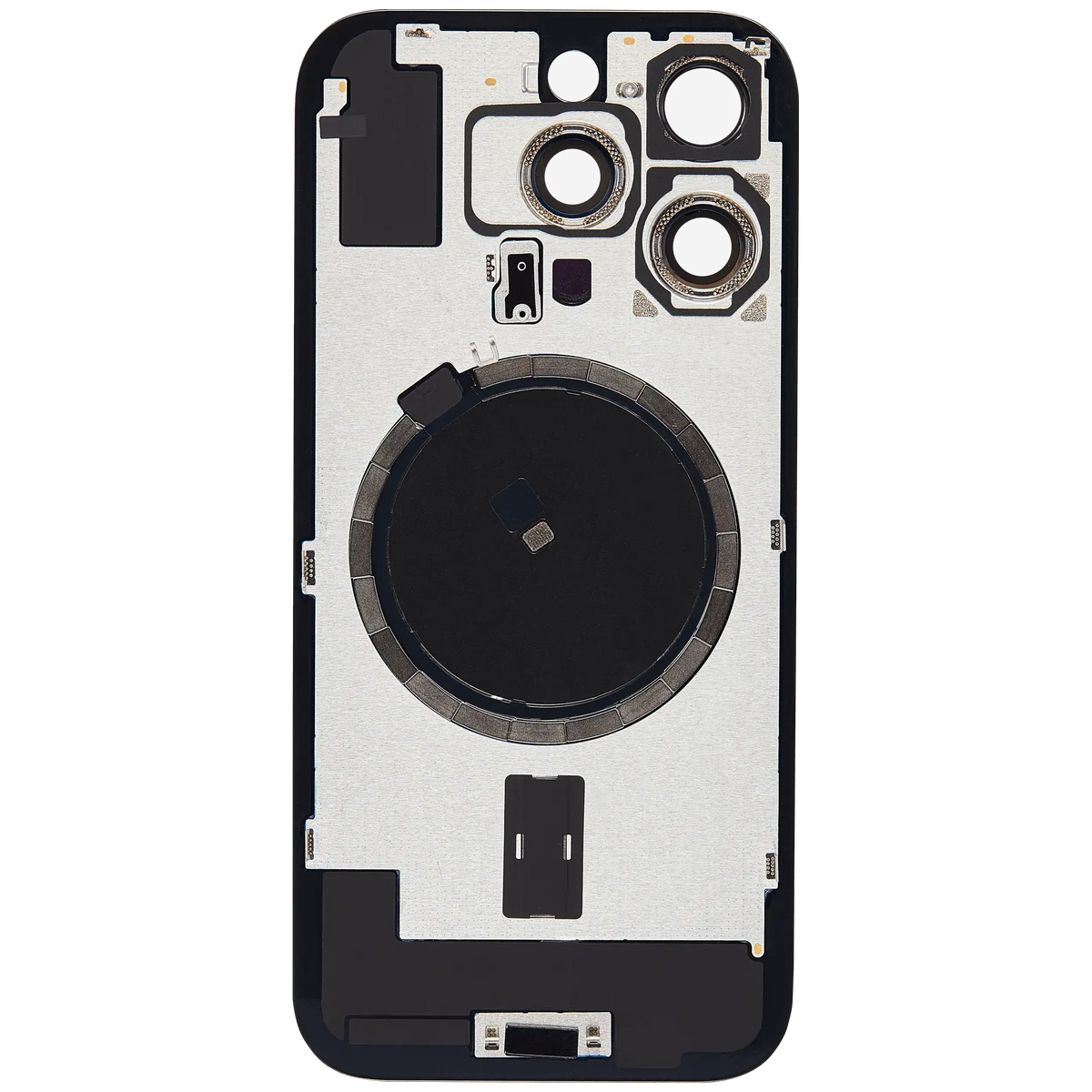 Back Glass W/ Mag Safe Magnet For I Phone 16 Pro (No Logo) (Aftermarket) (White Titanium)