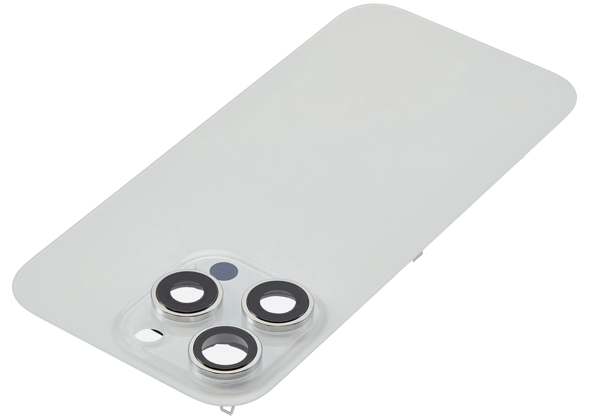Back Glass W/ Mag Safe Magnet For I Phone 16 Pro (No Logo) (Aftermarket) (White Titanium)