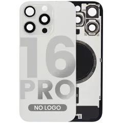 Back Glass W/ Mag Safe Magnet For I Phone 16 Pro (No Logo) (Aftermarket) (White Titanium)