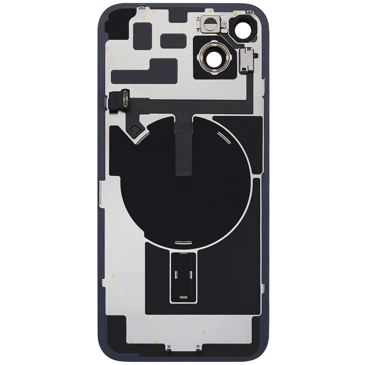 Back Glass W/ Mag Safe Magnet & Nfc & Flashlight Flex For I Phone 14 Plus (Used Oem Pull: Grade B) (Midnight)