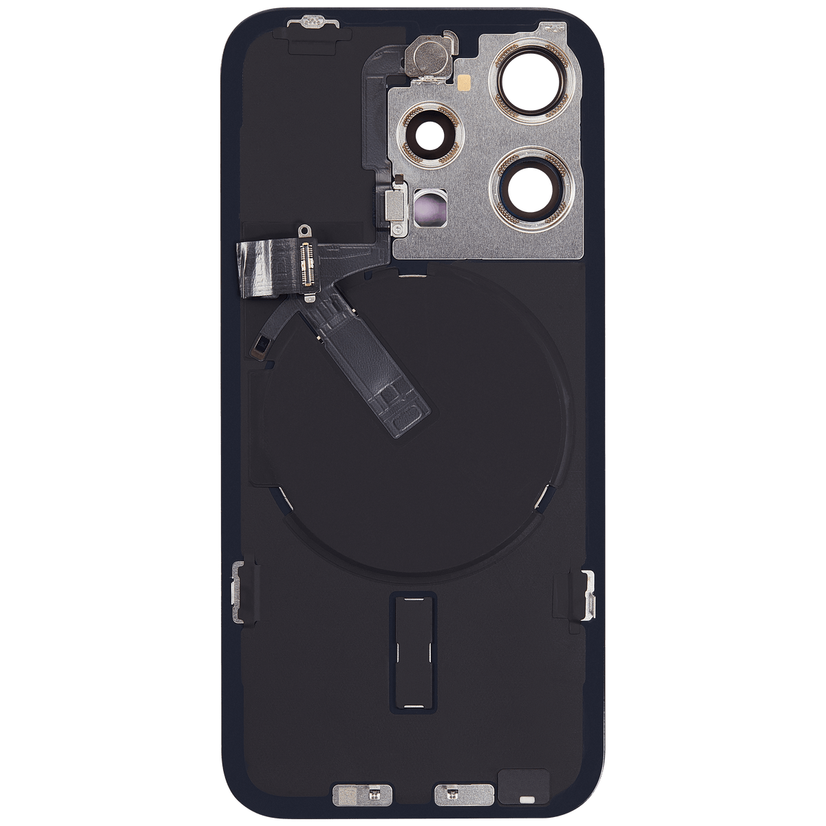 Back Glass W/ Mag Safe Magnet & Nfc & Flashlight Flex For I Phone 15 Pro (Used Oem Pull: Grade A) (Black Titanium)