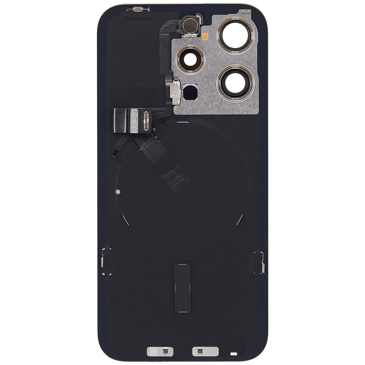 Back Glass W/ Mag Safe Magnet & Nfc & Flashlight Flex For I Phone 15 Pro (Used Oem Pull: Grade B) (Natural Titanium)