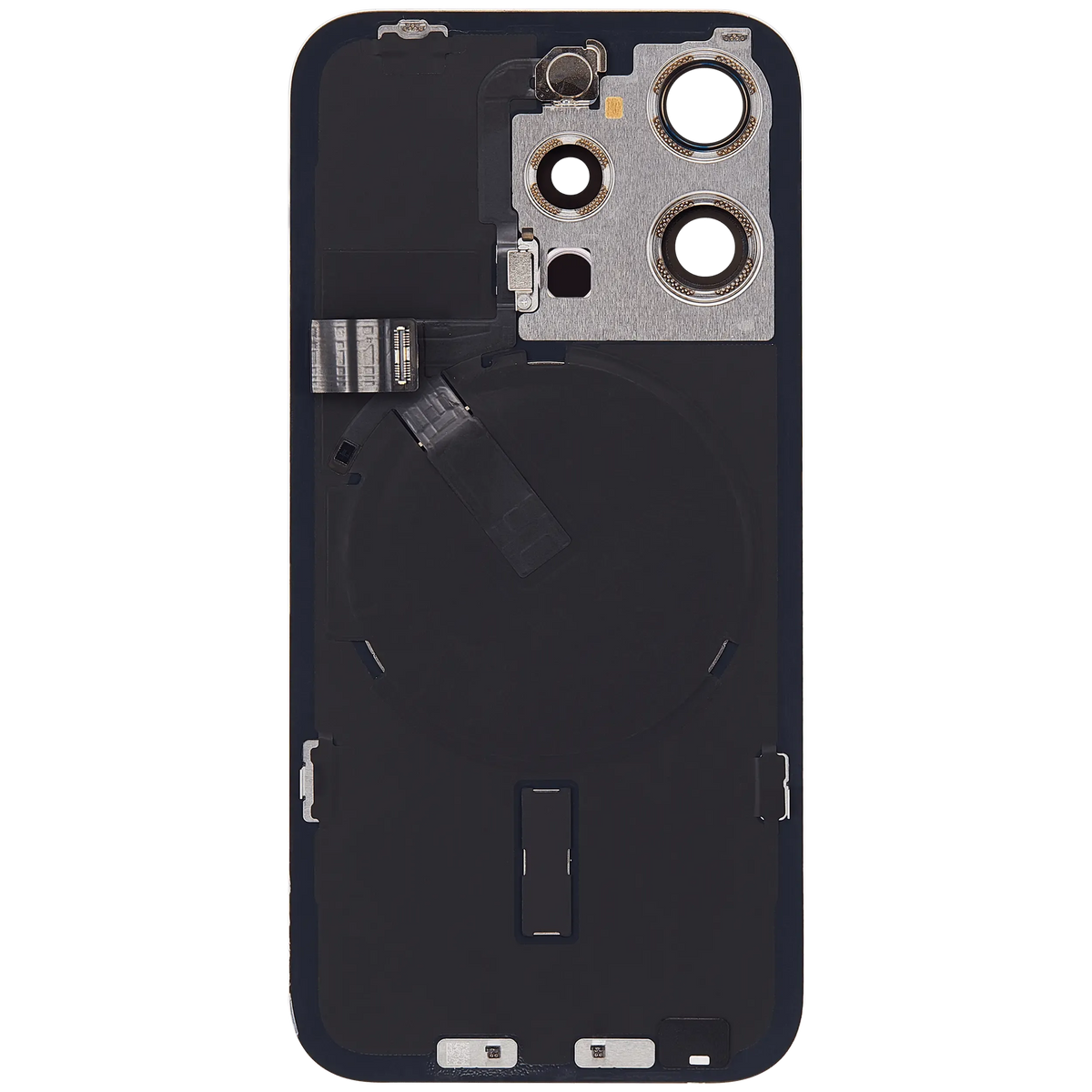 Back Glass W/ Mag Safe Magnet & Nfc & Flashlight Flex For I Phone 15 Pro (Used Oem Pull: Grade B) (White Titanium)