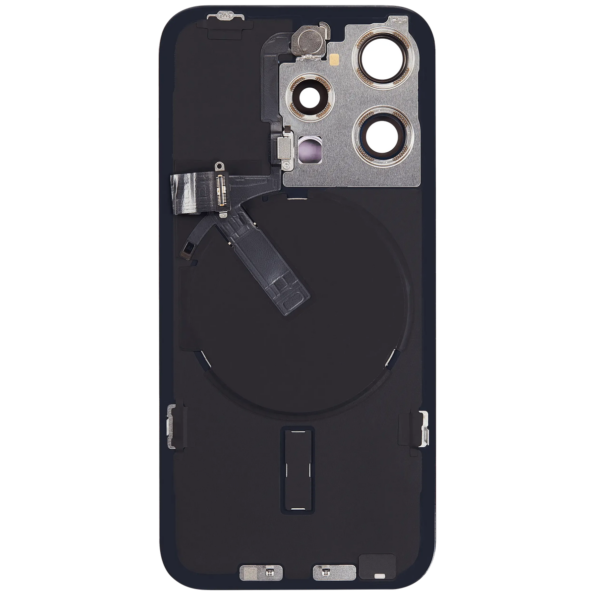 Back Glass W/ Mag Safe Magnet & Nfc & Flashlight Flex For I Phone 15 Pro (Used Oem Pull: Grade C) (Black Titanium)