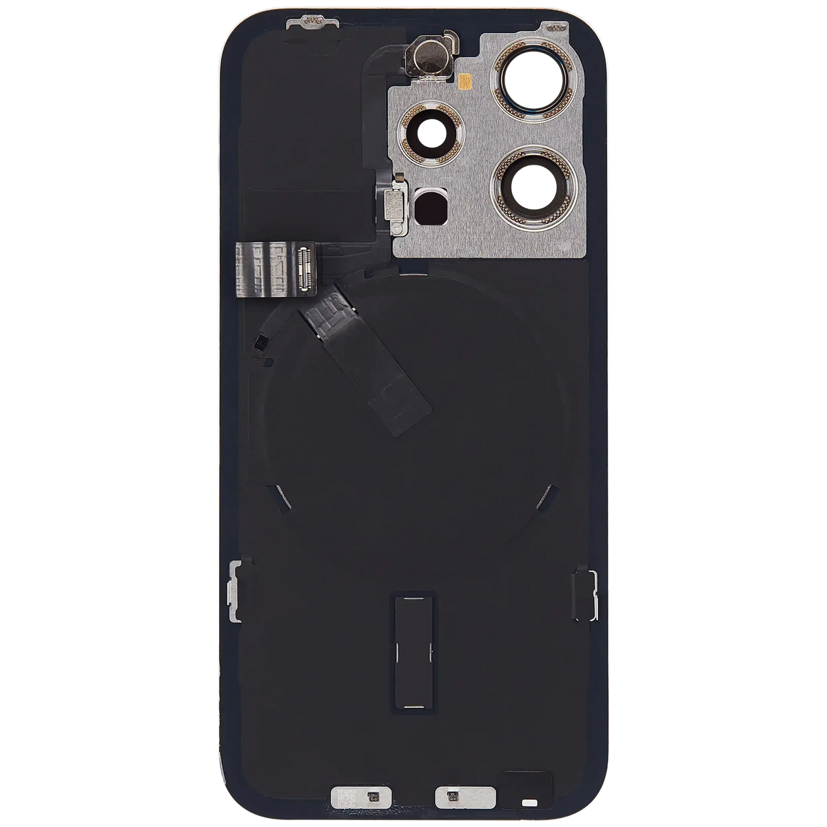 Back Glass W/ Mag Safe Magnet & Nfc & Flashlight Flex For I Phone 15 Pro (Used Oem Pull: Grade C) (White Titanium)