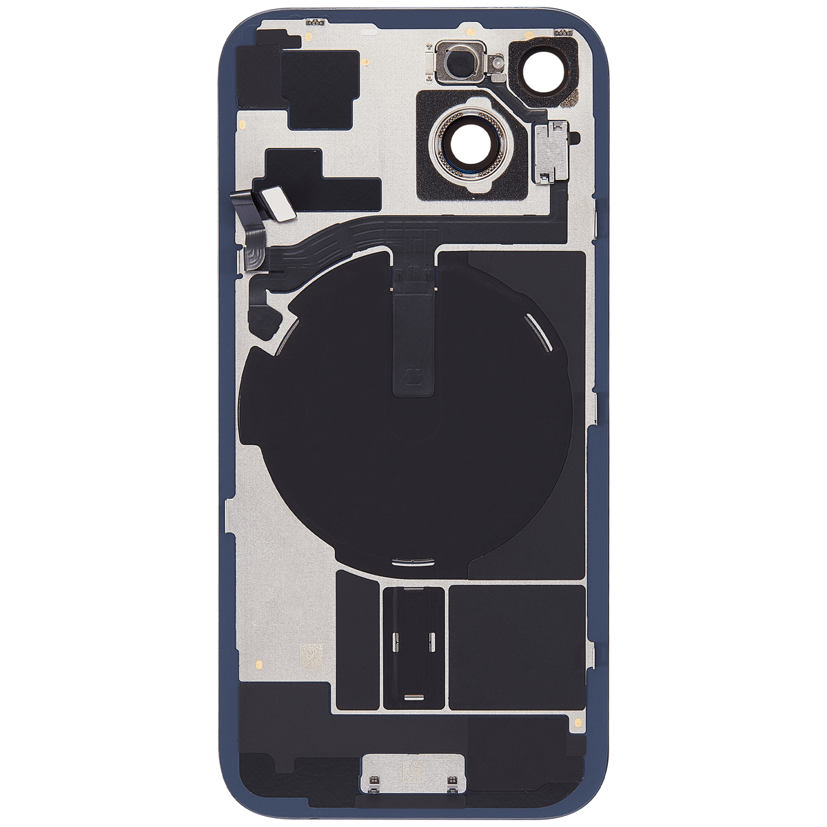 Back Glass W/ Mag Safe Magnet & Nfc & Flashlight Flex For I Phone 15 (Used Oem Pull: Grade A) (Black)