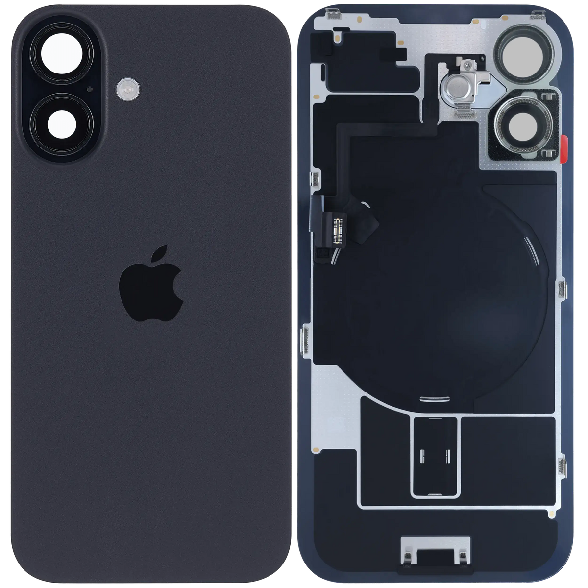 Back Glass W/ Mag Safe Magnet & Nfc & Flashlight Flex For I Phone 16 (Genuine Oem) (Black)