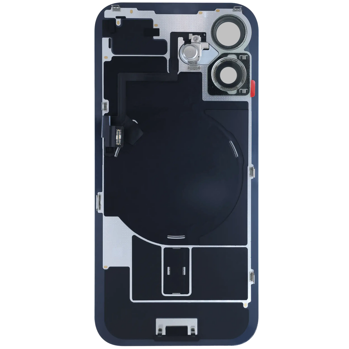 Back Glass W/ Mag Safe Magnet & Nfc & Flashlight Flex For I Phone 16 (Genuine Oem) (Black)