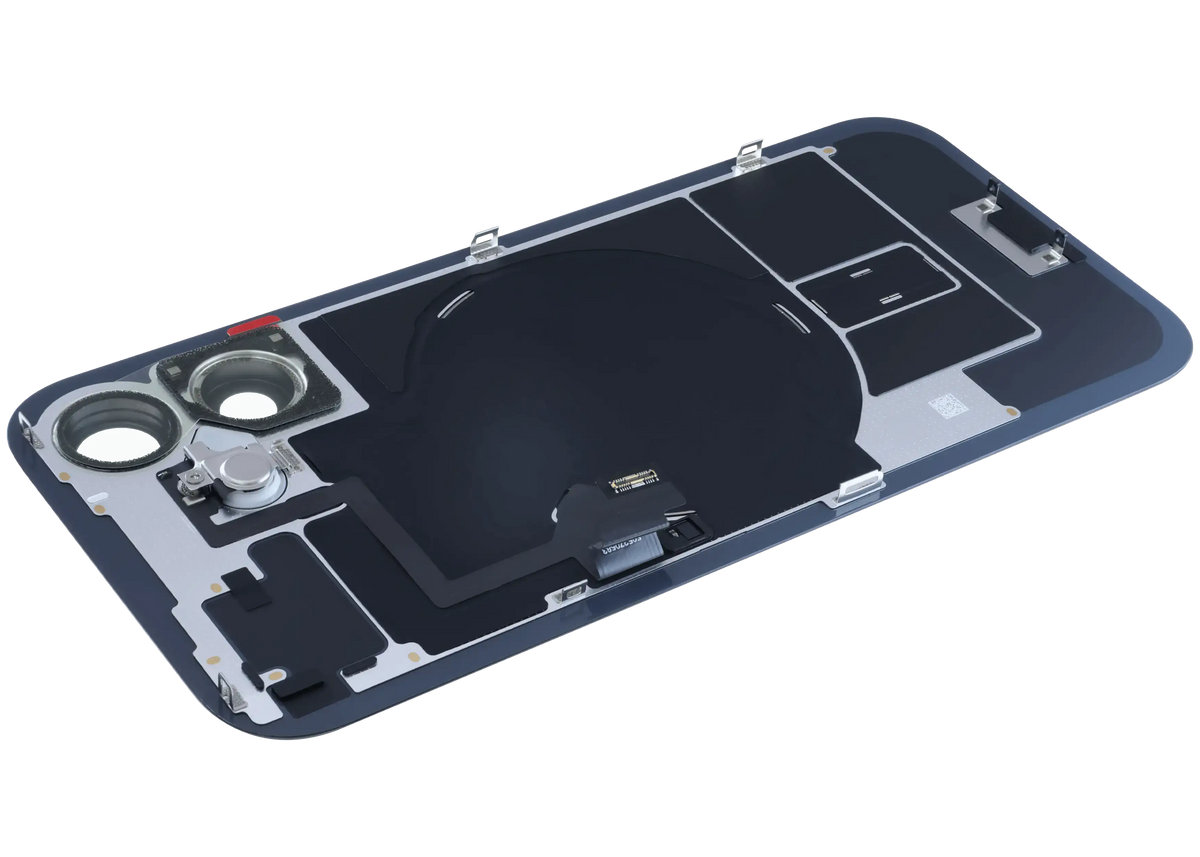 Back Glass W/ Mag Safe Magnet & Nfc & Flashlight Flex For I Phone 16 (Genuine Oem) (Black)