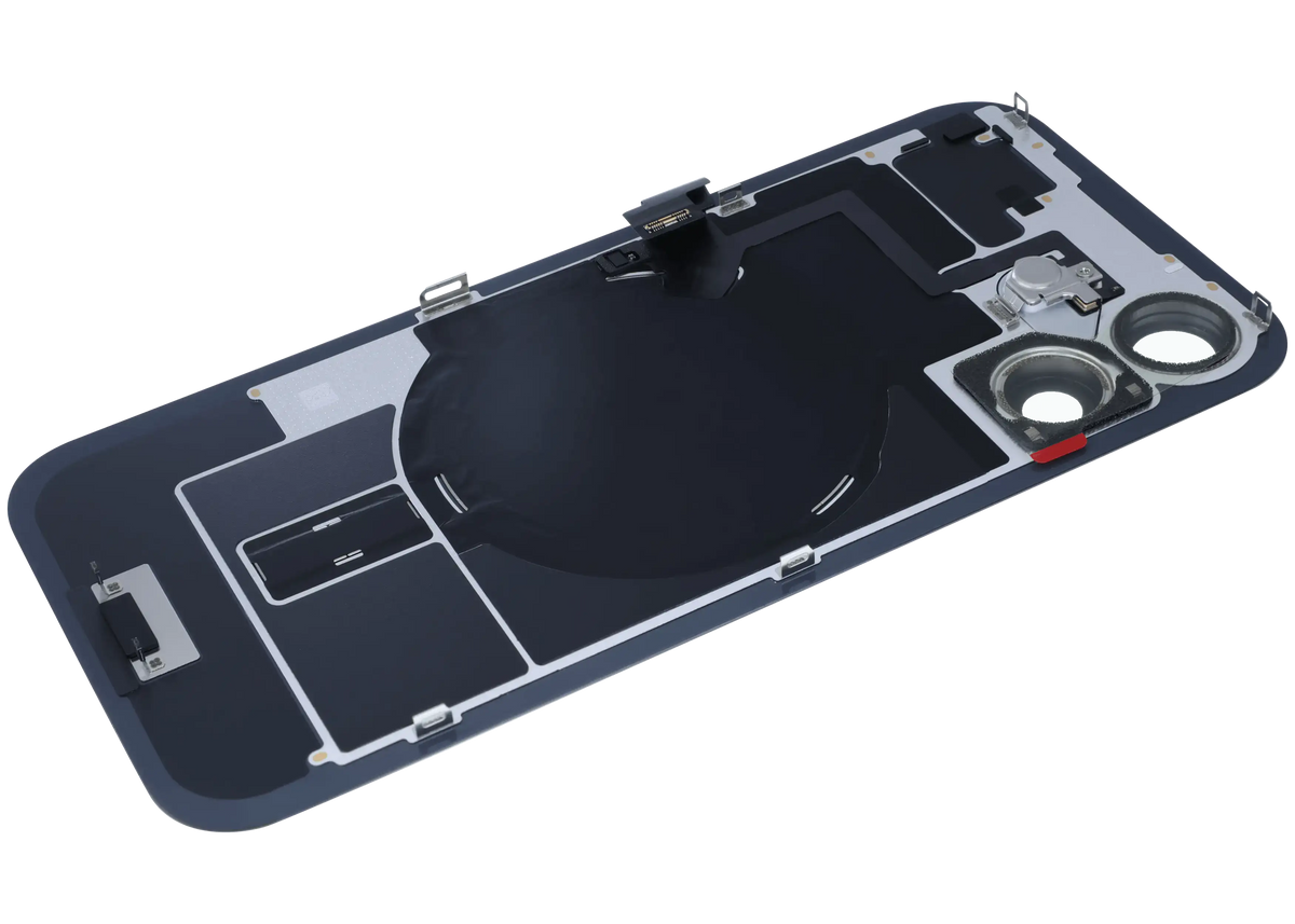 Back Glass W/ Mag Safe Magnet & Nfc & Flashlight Flex For I Phone 16 (Genuine Oem) (Black)