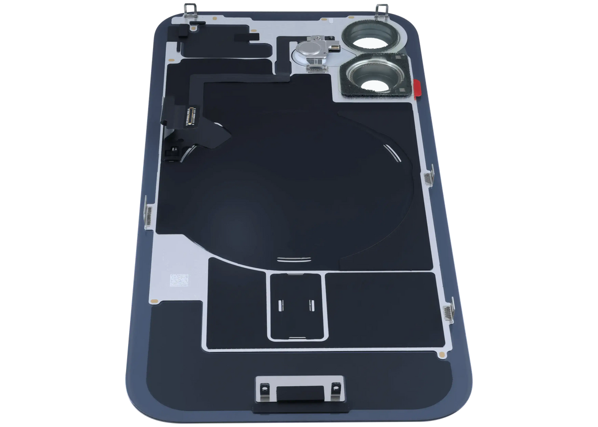 Back Glass W/ Mag Safe Magnet & Nfc & Flashlight Flex For I Phone 16 (Genuine Oem) (Black)
