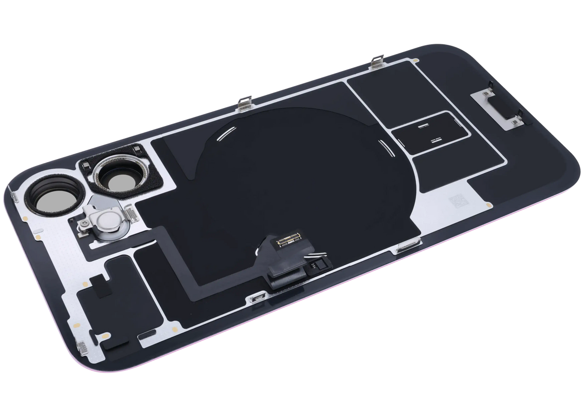Back Glass W/ Mag Safe Magnet & Nfc & Flashlight Flex For I Phone 16 (Genuine Oem) (Pink)