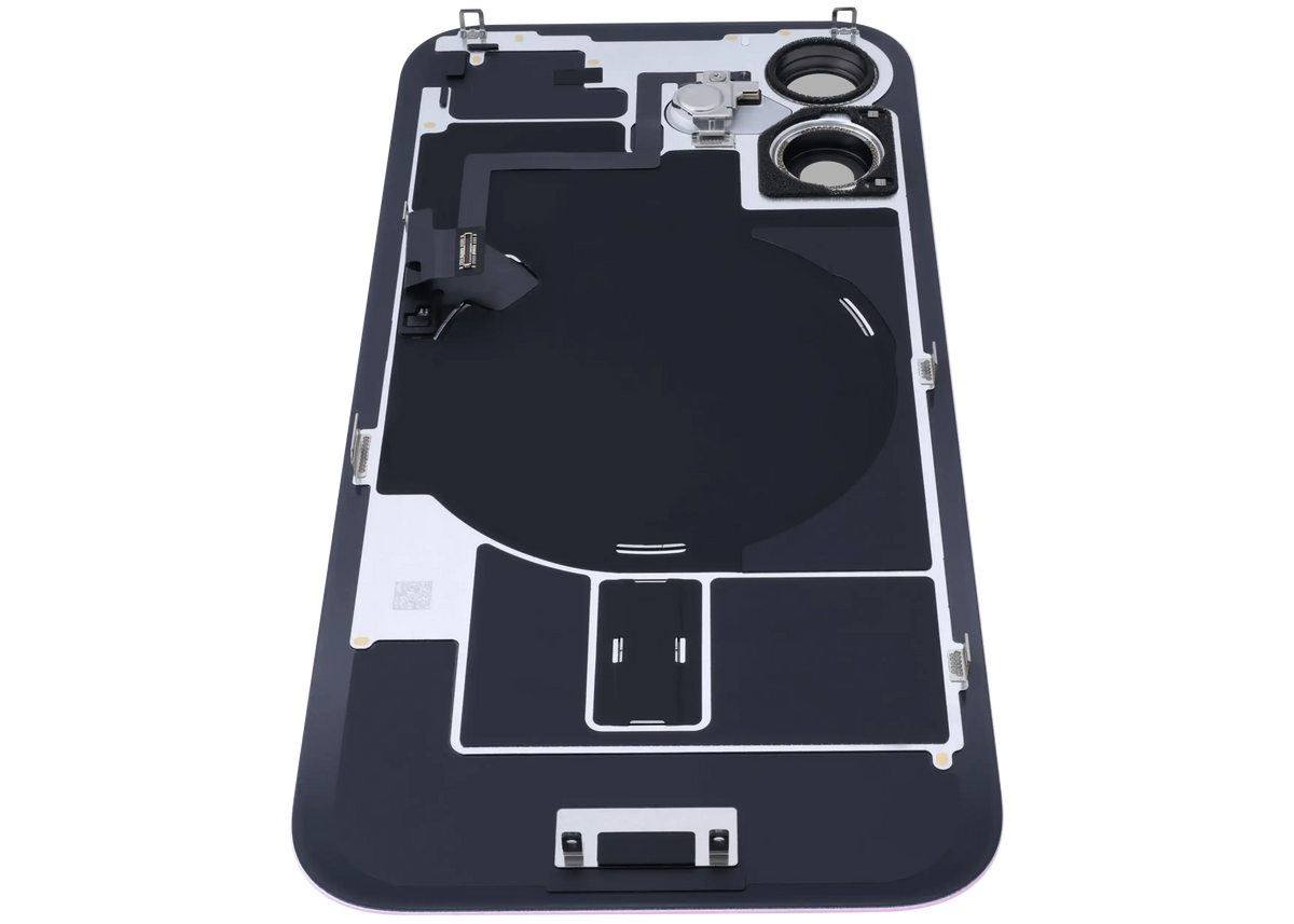 Back Glass W/ Mag Safe Magnet & Nfc & Flashlight Flex For I Phone 16 (Genuine Oem) (Pink)