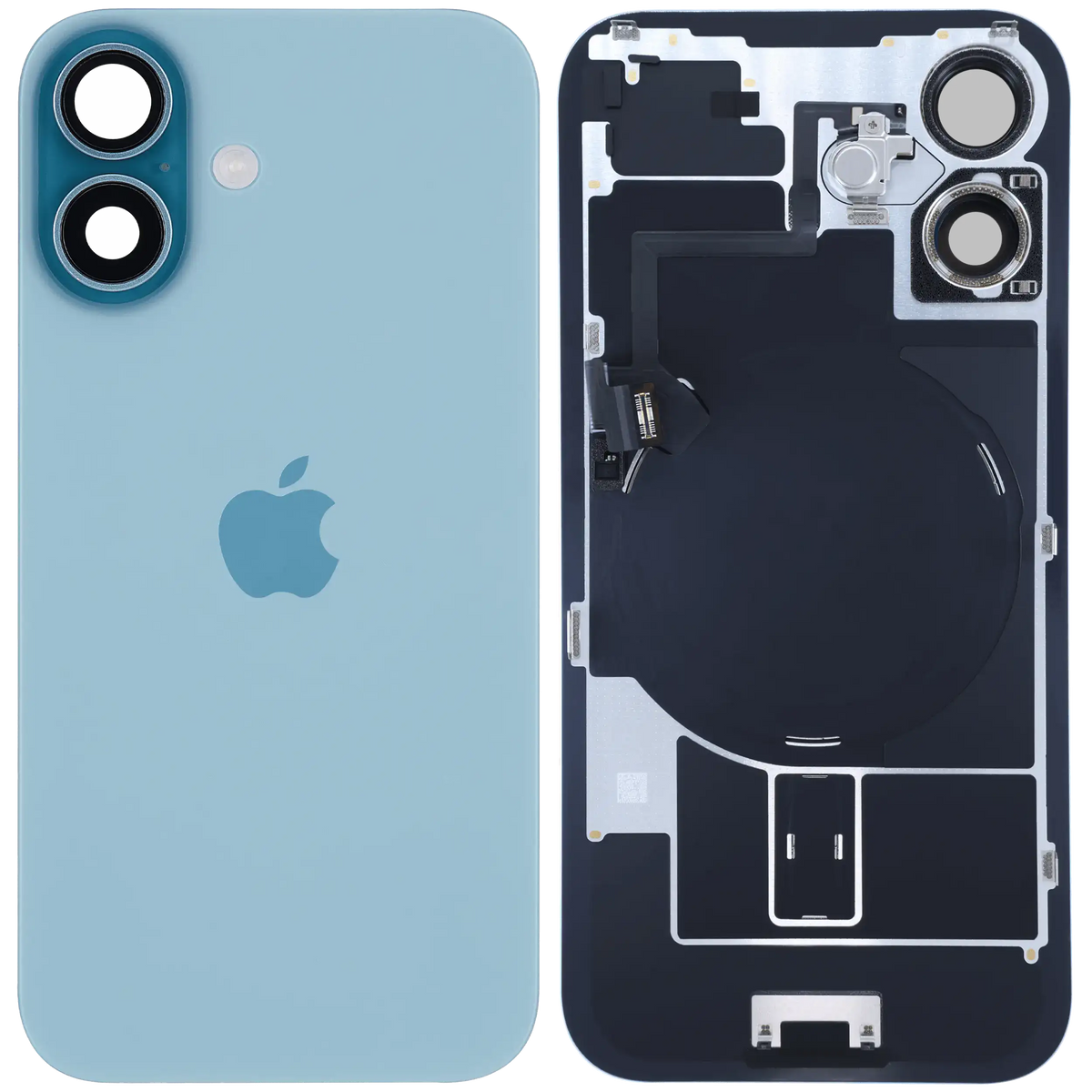 Back Glass W/ Mag Safe Magnet & Nfc & Flashlight Flex For I Phone 16 (Genuine Oem) (Teal)