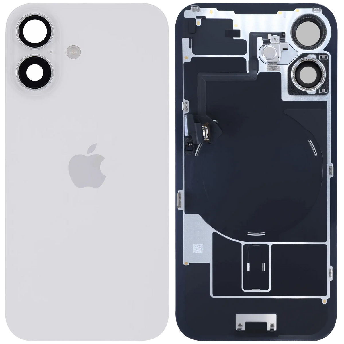 Back Glass W/ Mag Safe Magnet & Nfc & Flashlight Flex For I Phone 16 (Genuine Oem) (White)