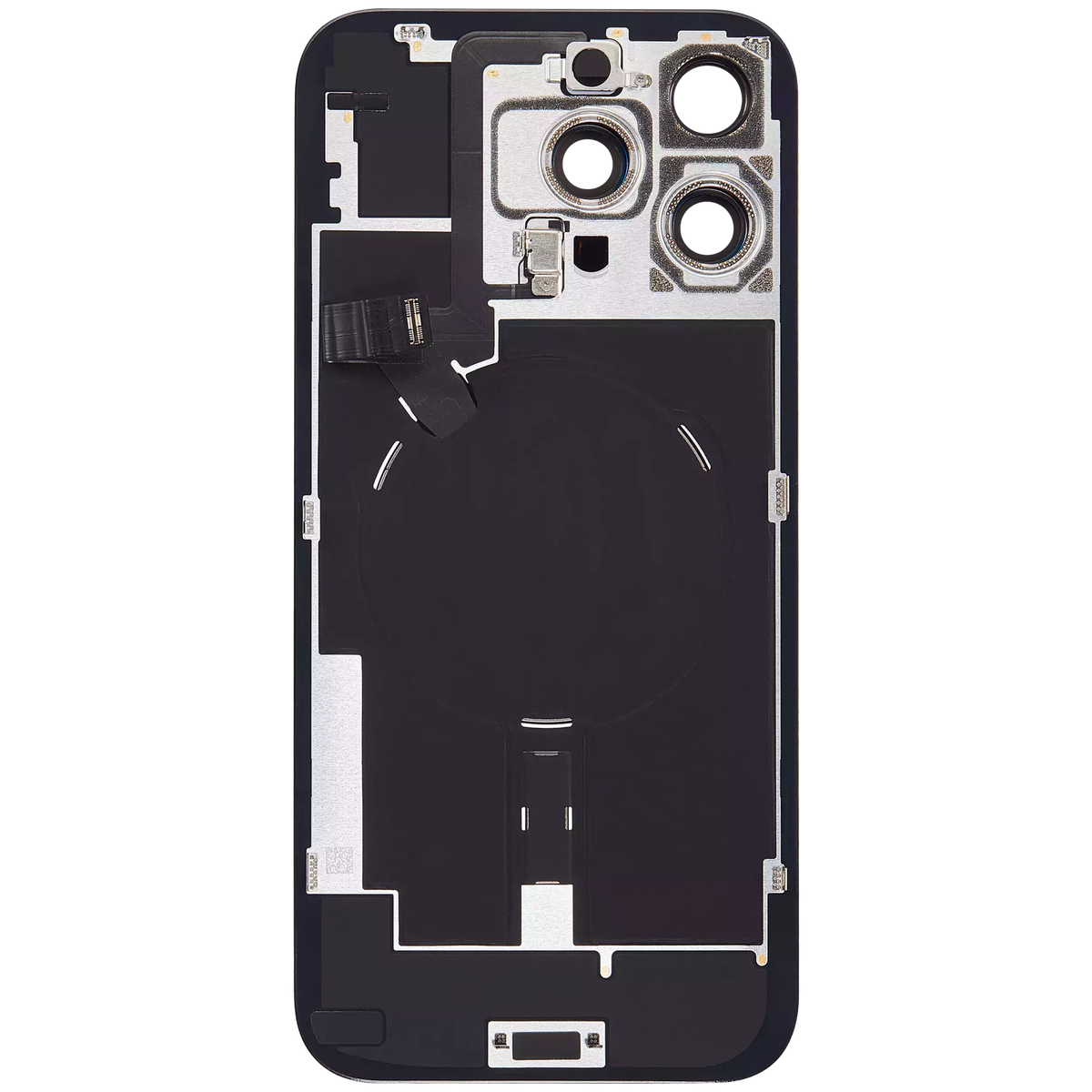 Back Glass W/ Mag Safe Magnet & Nfc & Flashlight Flex For I Phone 16 Pro Max (Used Oem Pull: Grade A) (Black Titanium)