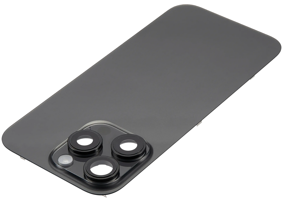 Back Glass W/ Mag Safe Magnet & Nfc & Flashlight Flex For I Phone 16 Pro (No Logo) (Aftermarket) (Black Titanium)