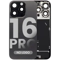 Back Glass W/ Mag Safe Magnet & Nfc & Flashlight Flex For I Phone 16 Pro (No Logo) (Aftermarket) (Black Titanium)