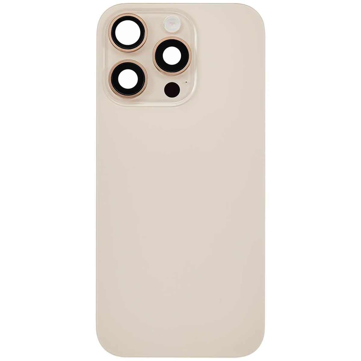 Back Glass W/ Mag Safe Magnet & Nfc & Flashlight Flex For I Phone 16 Pro (No Logo) (Aftermarket) (Desert Titanium)