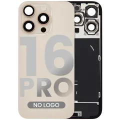 Back Glass W/ Mag Safe Magnet & Nfc & Flashlight Flex For I Phone 16 Pro (No Logo) (Aftermarket) (Desert Titanium)