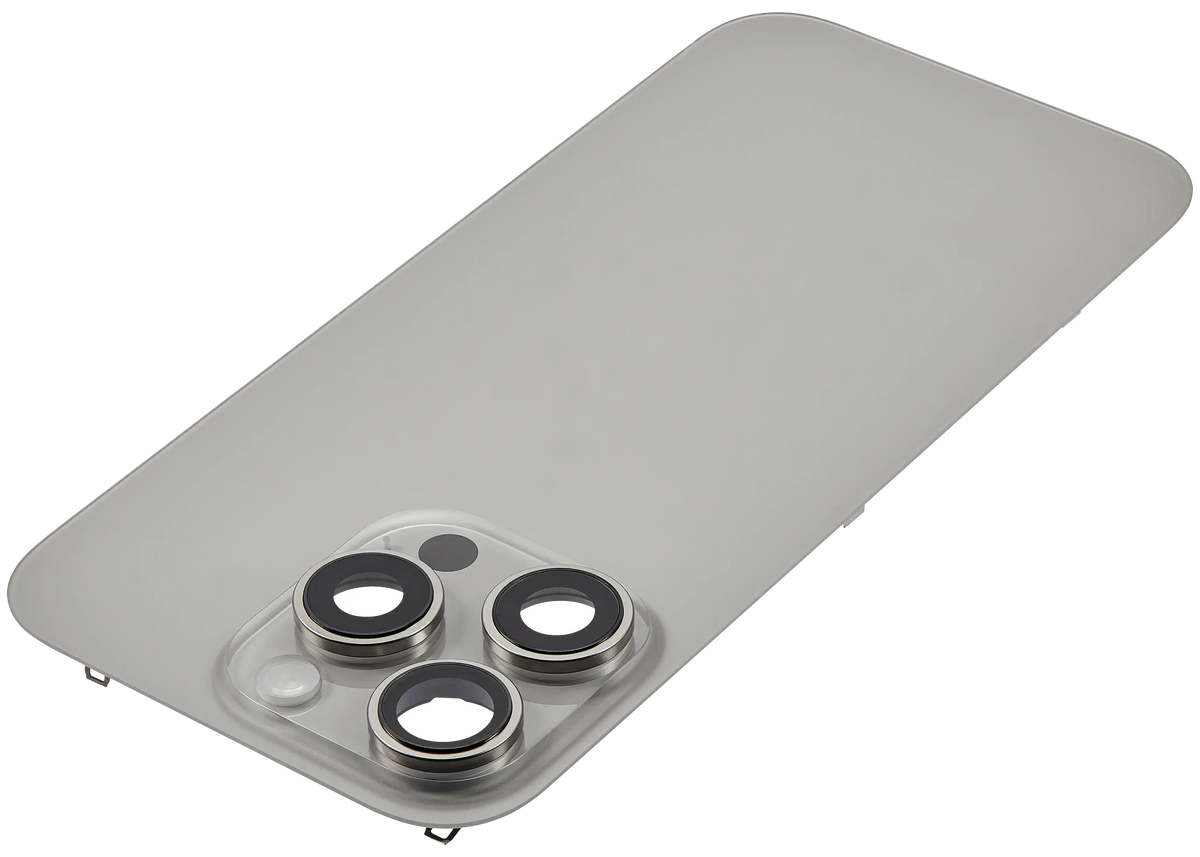 Back Glass W/ Mag Safe Magnet & Nfc & Flashlight Flex For I Phone 16 Pro (No Logo) (Aftermarket) (Natural Titanium)
