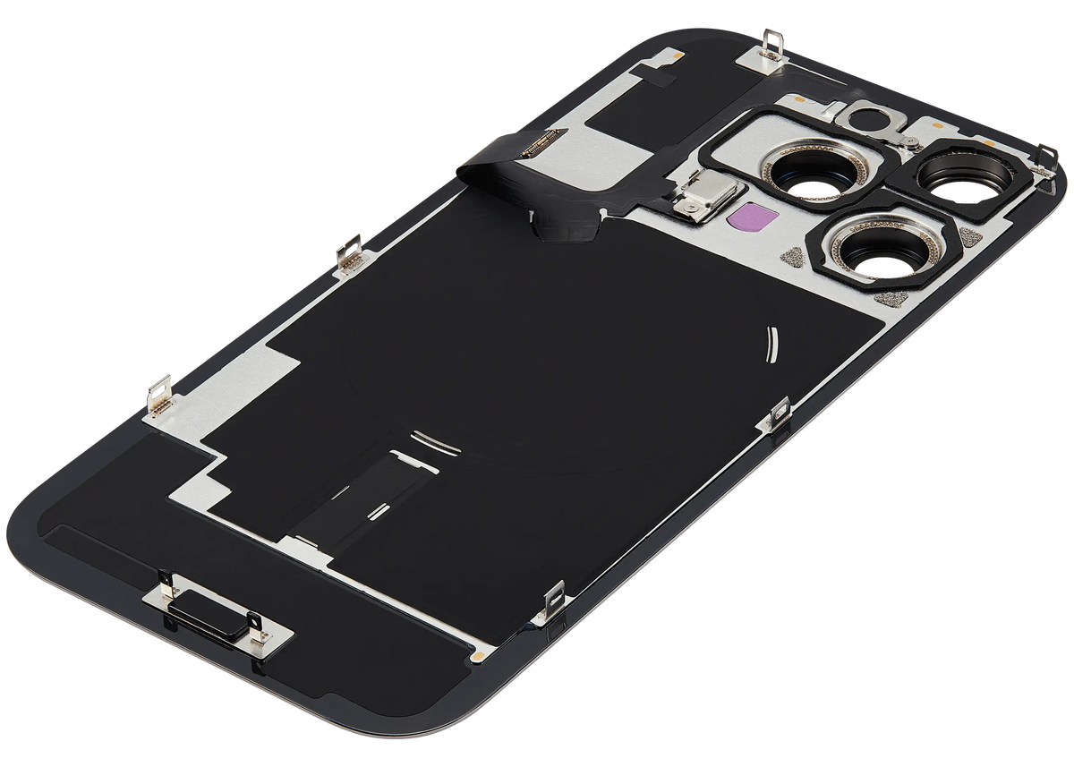 Back Glass W/ Mag Safe Magnet & Nfc & Flashlight Flex For I Phone 16 Pro (No Logo) (Aftermarket) (Natural Titanium)