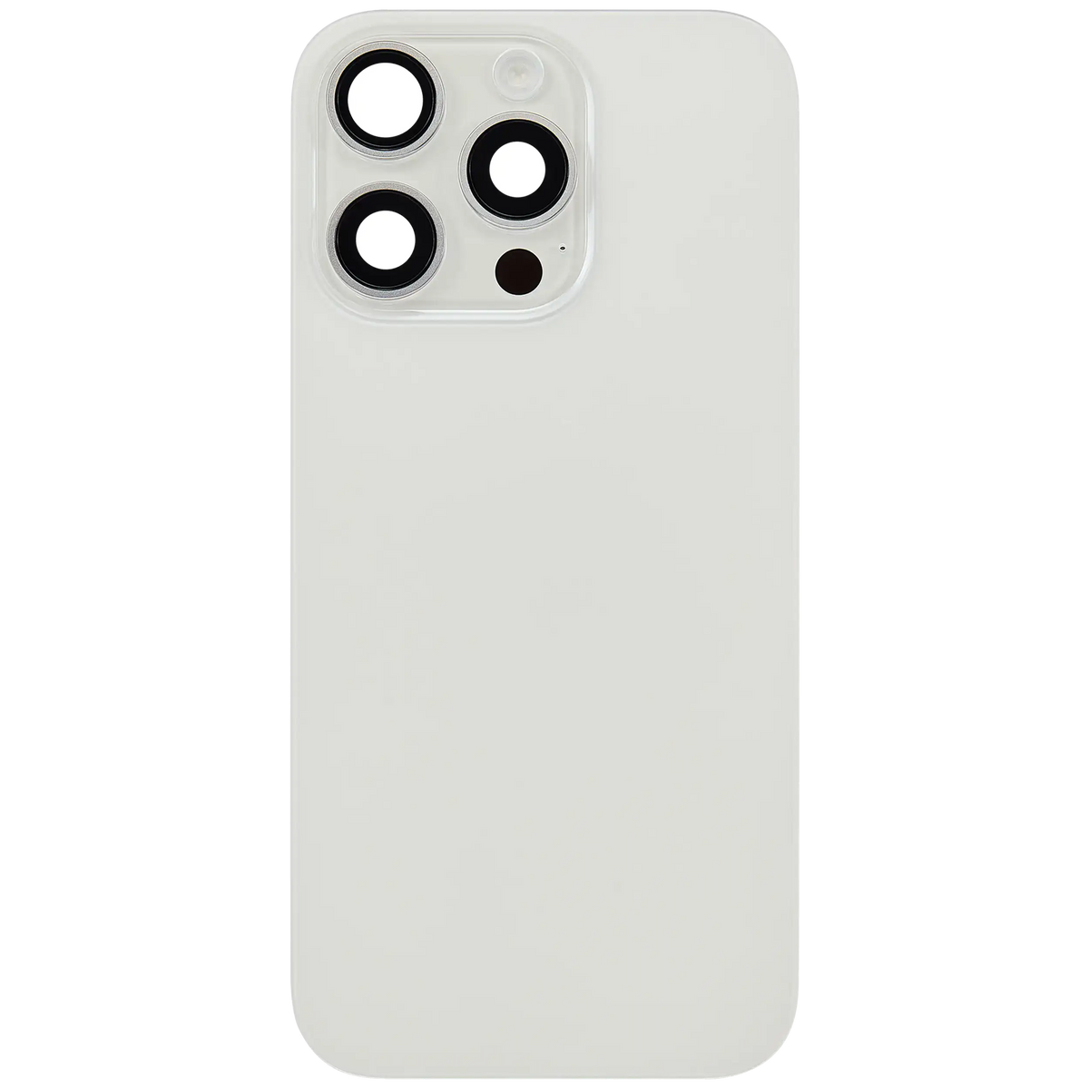 Back Glass W/ Mag Safe Magnet & Nfc & Flashlight Flex For I Phone 16 Pro (No Logo) (Aftermarket) (White Titanium)