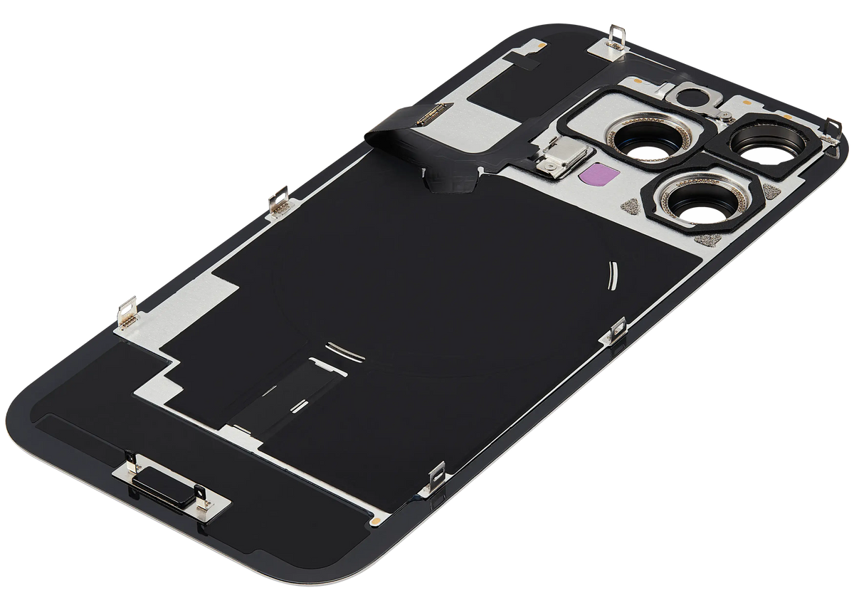 Back Glass W/ Mag Safe Magnet & Nfc & Flashlight Flex For I Phone 16 Pro (No Logo) (Aftermarket) (White Titanium)