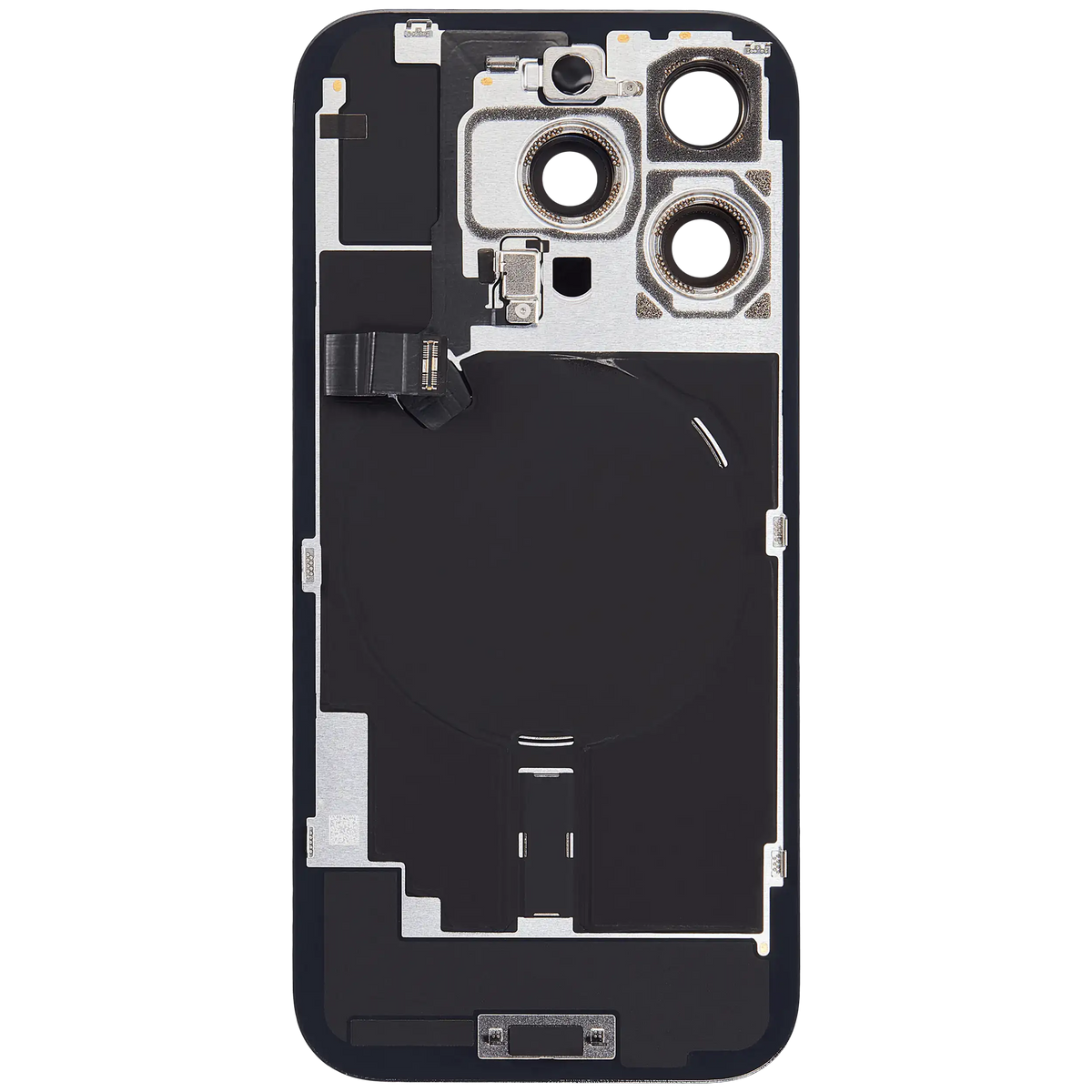 Back Glass W/ Mag Safe Magnet & Nfc & Flashlight Flex For I Phone 16 Pro (Service Pack) (Black Titanium)