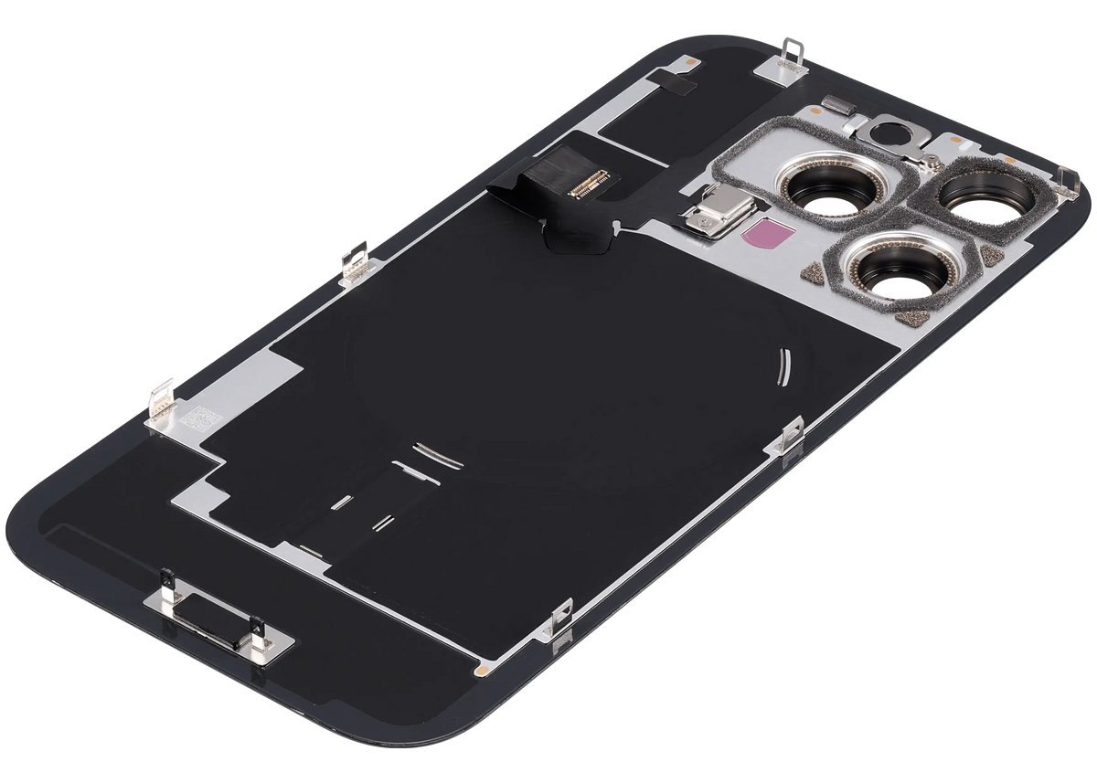 Back Glass W/ Mag Safe Magnet & Nfc & Flashlight Flex For I Phone 16 Pro (Service Pack) (Black Titanium)