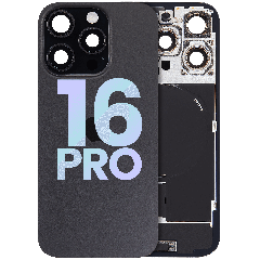 Back Glass W/ Mag Safe Magnet & Nfc & Flashlight Flex For I Phone 16 Pro (Service Pack) (Black Titanium)