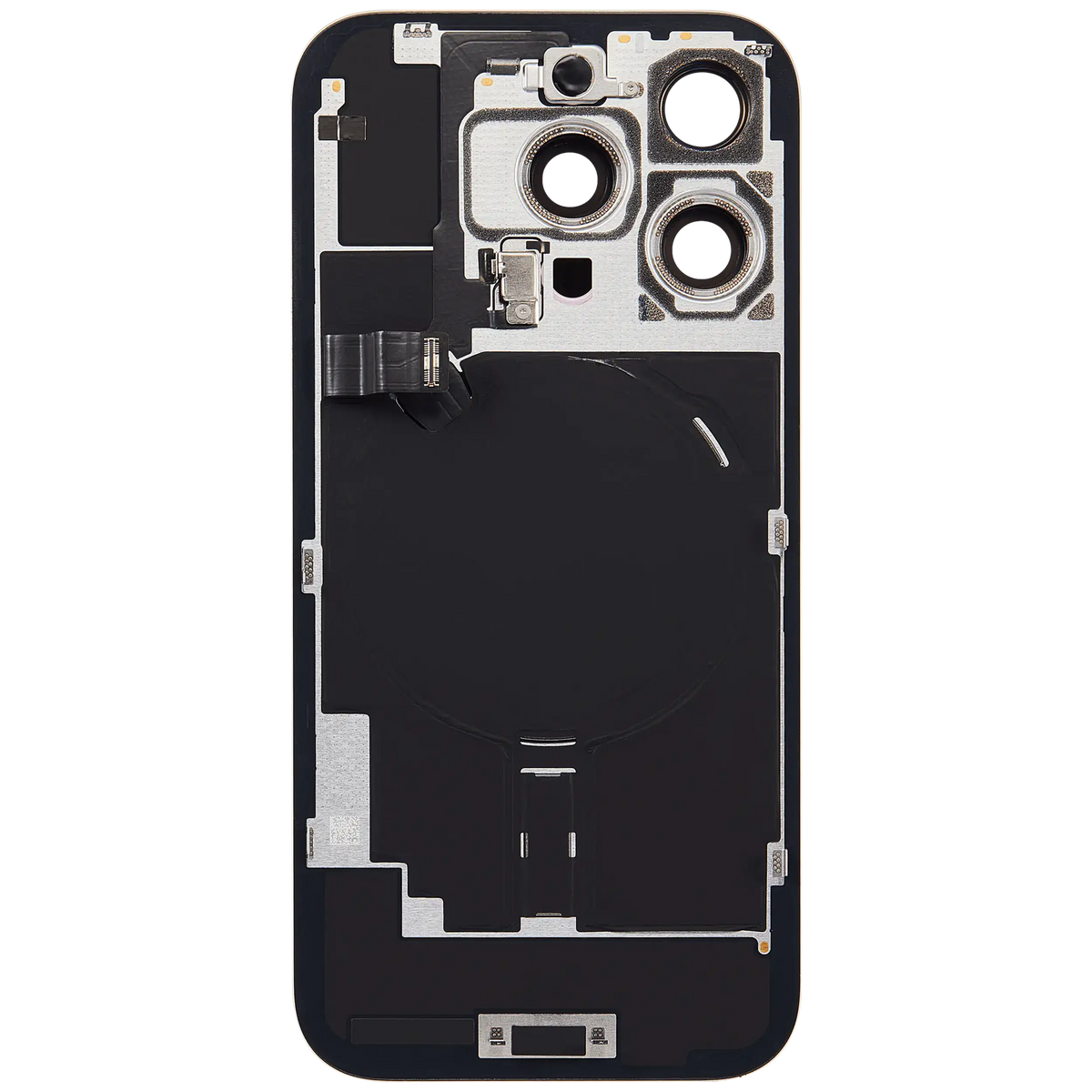 Back Glass W/ Mag Safe Magnet & Nfc & Flashlight Flex For I Phone 16 Pro (Service Pack) (Desert Titanium)
