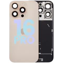 Back Glass W/ Mag Safe Magnet & Nfc & Flashlight Flex For I Phone 16 Pro (Service Pack) (Desert Titanium)