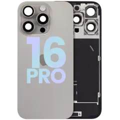 Back Glass W/ Mag Safe Magnet & Nfc & Flashlight Flex For I Phone 16 Pro (Service Pack) (Natural Titanium)