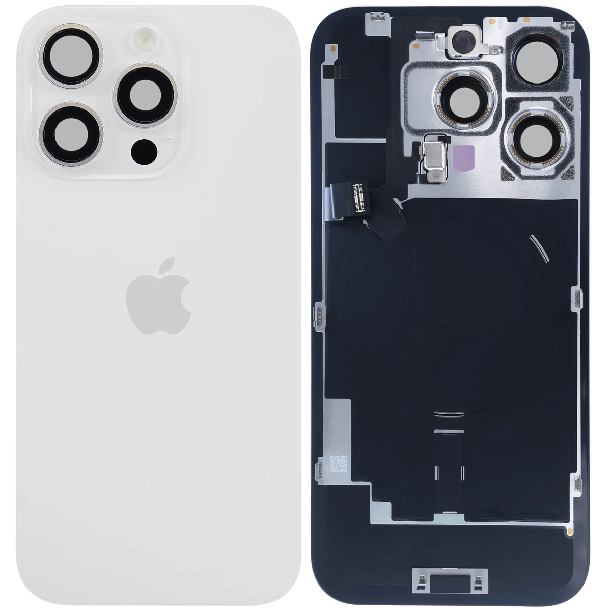 Back Glass W/ Mag Safe Magnet & Nfc & Flashlight Flex For I Phone 16 Pro (Service Pack) (White Titanium)