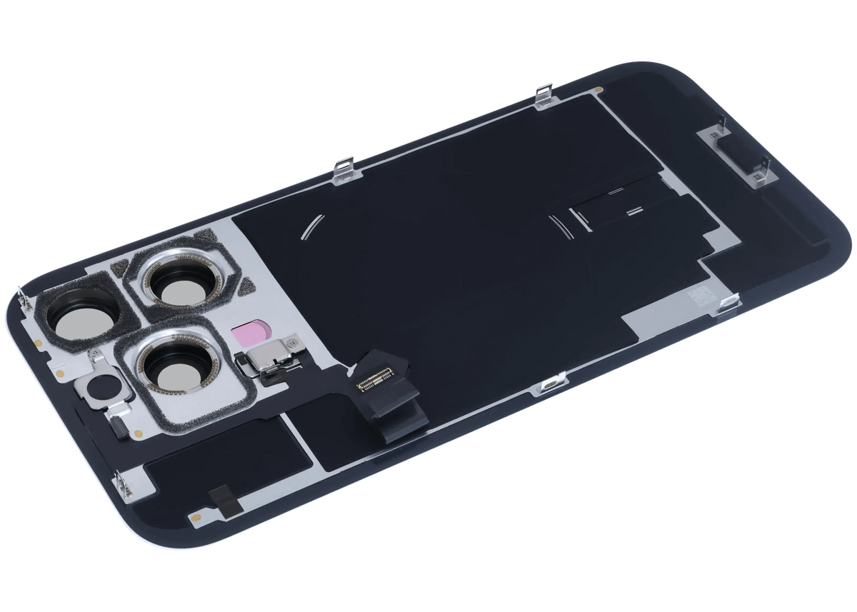 Back Glass W/ Mag Safe Magnet & Nfc & Flashlight Flex For I Phone 16 Pro (Service Pack) (White Titanium)