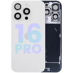Back Glass W/ Mag Safe Magnet & Nfc & Flashlight Flex For I Phone 16 Pro (Service Pack) (White Titanium)