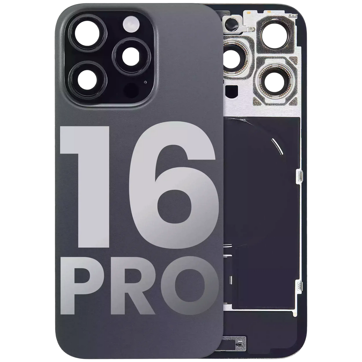 Back Glass W/ Mag Safe Magnet & Nfc & Flashlight Flex For I Phone 16 Pro (Used Oem Pull: Grade A) (Black Titanium)