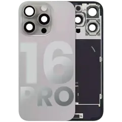 Back Glass W/ Mag Safe Magnet & Nfc & Flashlight Flex For I Phone 16 Pro (Used Oem Pull: Grade A) (Natural Titanium)