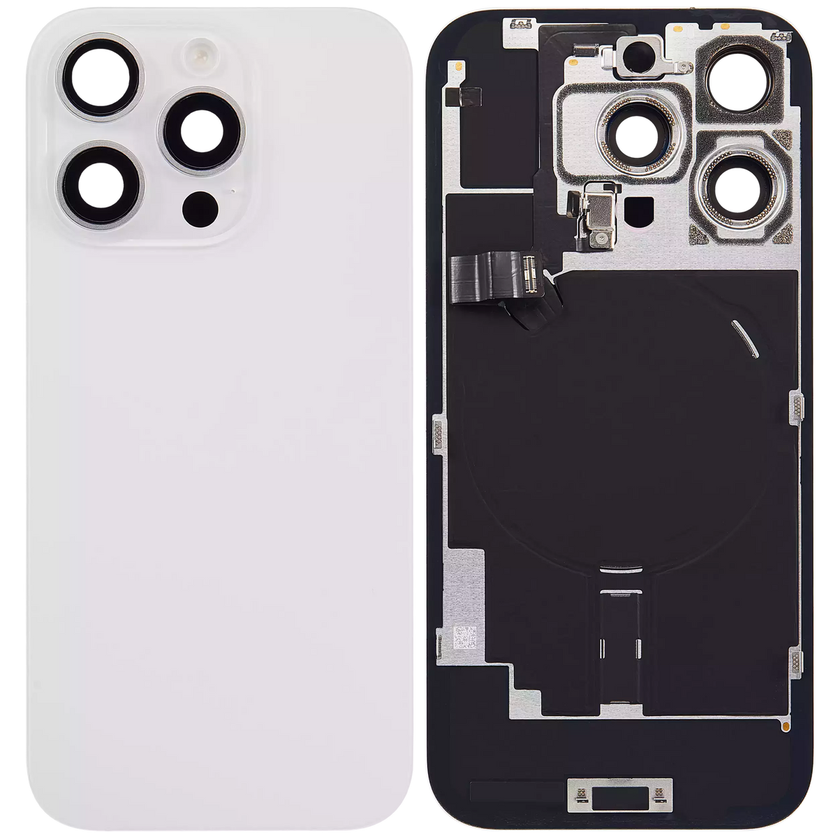 Back Glass W/ Mag Safe Magnet & Nfc & Flashlight Flex For I Phone 16 Pro (Used Oem Pull: Grade A) (White Titanium)