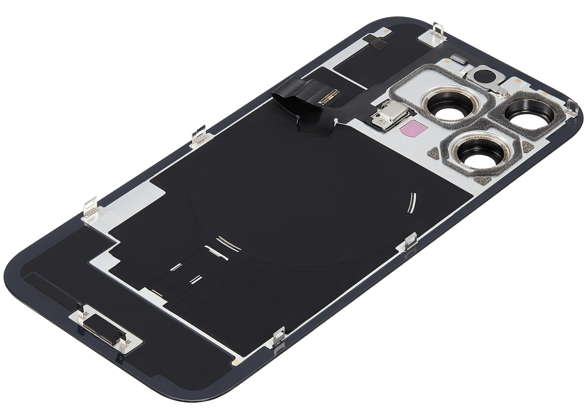 Back Glass W/ Mag Safe Magnet & Nfc & Flashlight Flex For I Phone 16 Pro (Used Oem Pull: Grade B) (Black Titanium)
